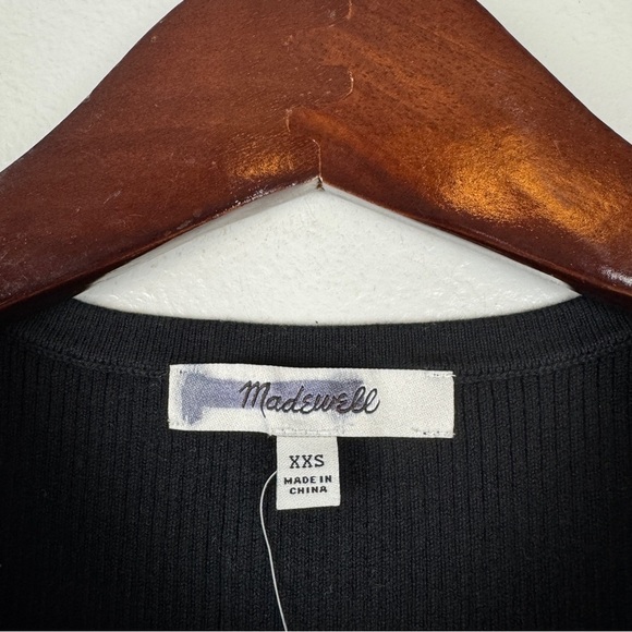 Madewell Blanket-Stitch Crewneck Sweater Tank Black Size XXS NWT - Picture 7 of 8